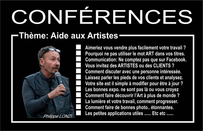 CONFERENCES pour aider les nouveaux Artistes à développer leur notoriété.