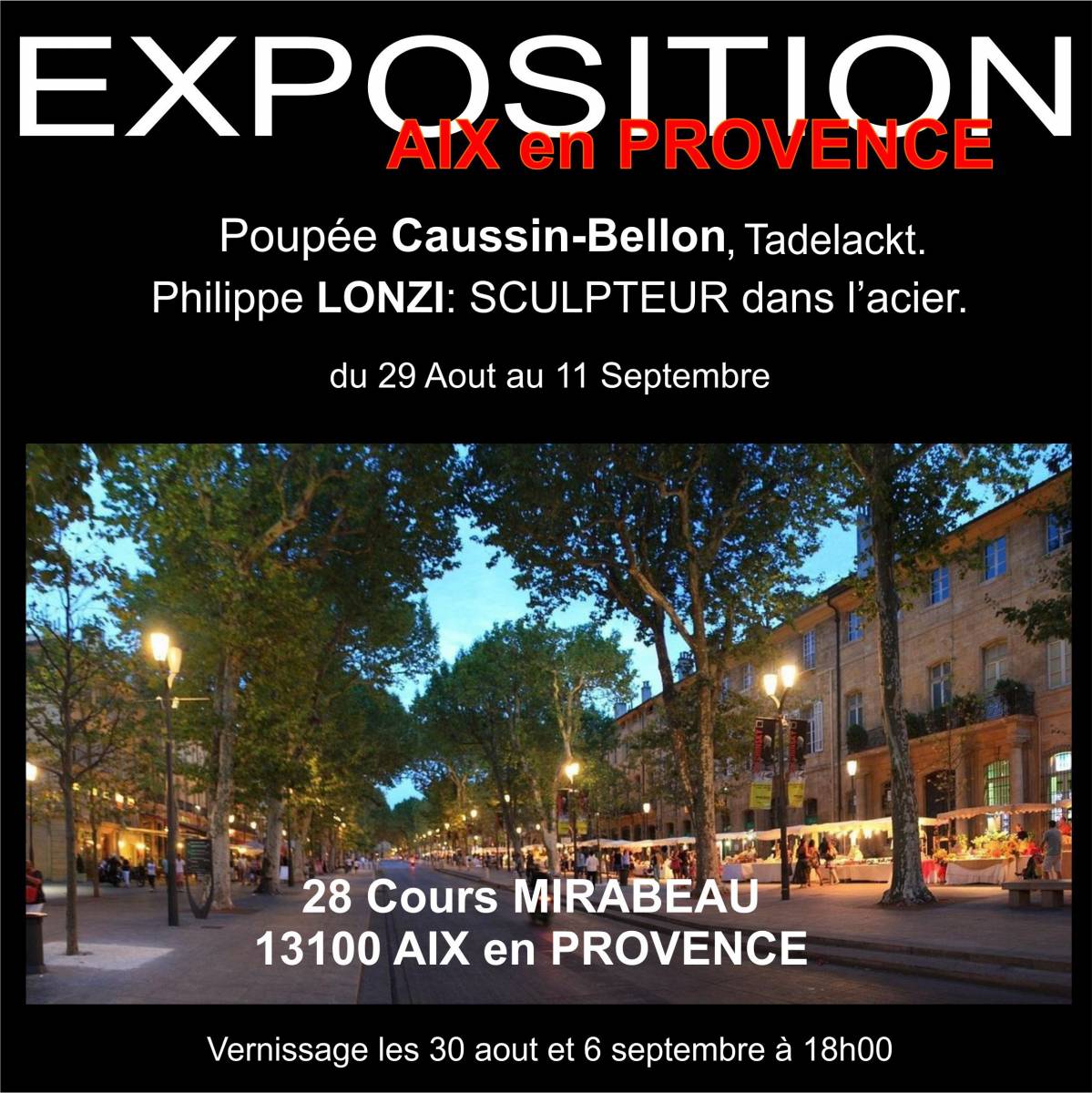 EXPOSITION AIX EN PROVENCE Philippe LONZI POUPEE CAUSSIN-BELLON et POUPEE 