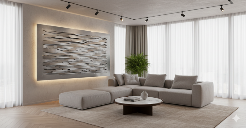 Tableau en METAL TRESSE tres surprenant créé pour un salon de Aix en PROVENCE