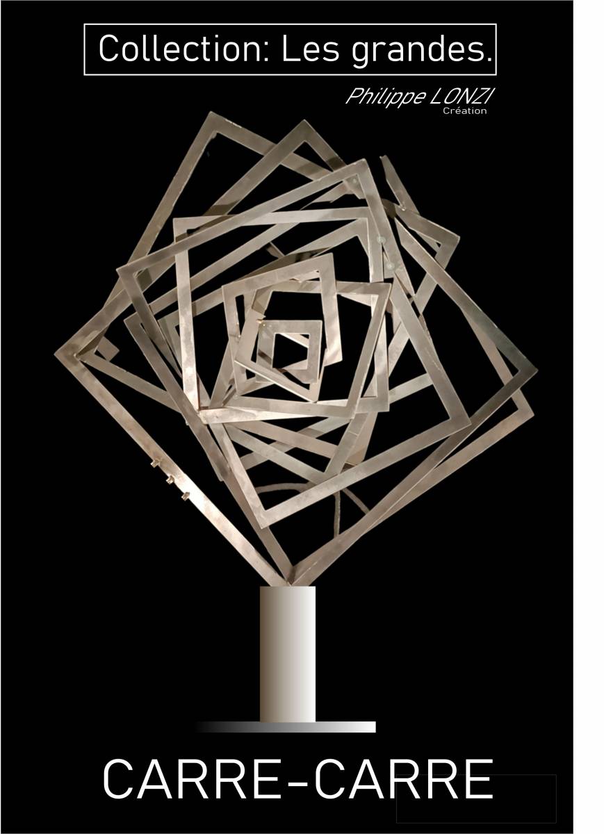 Créations de sculpture urbaines d'artiste en acier design pour un rond point de ville entre CANNES et NICE