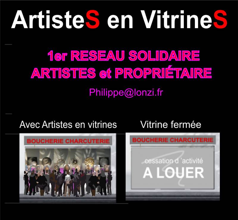 ARTISTES en VITRINES, premier réseau solidaire national  ARTISTES et PROPRIETAIRE