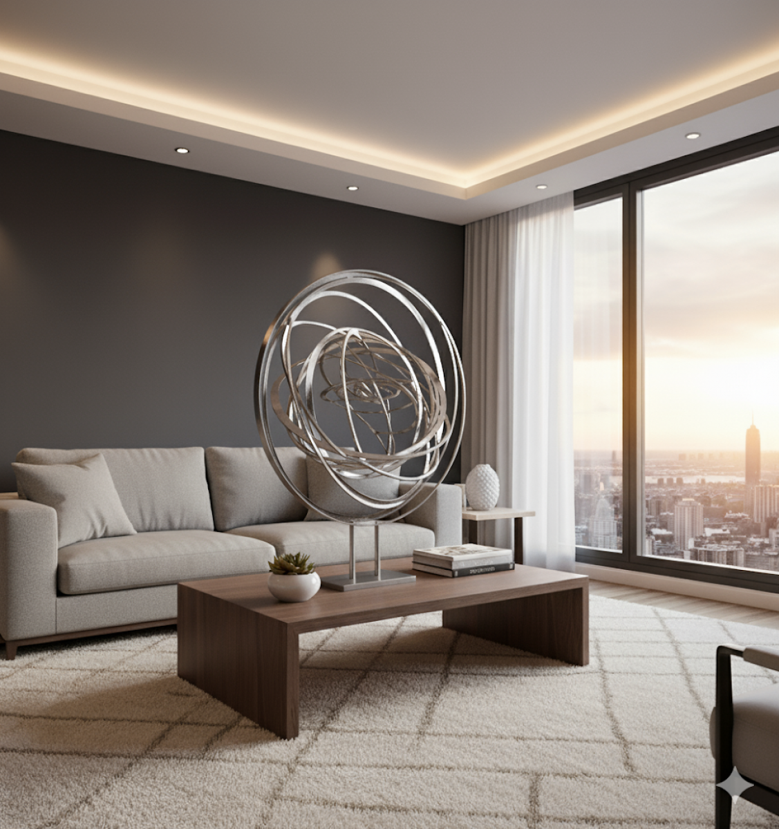 SCULPTURE ÉVOLUTION en ACIER SPIRALE version DESIGN et très moderne, idéale pour un cadeau d'évènement à BORDEAUX