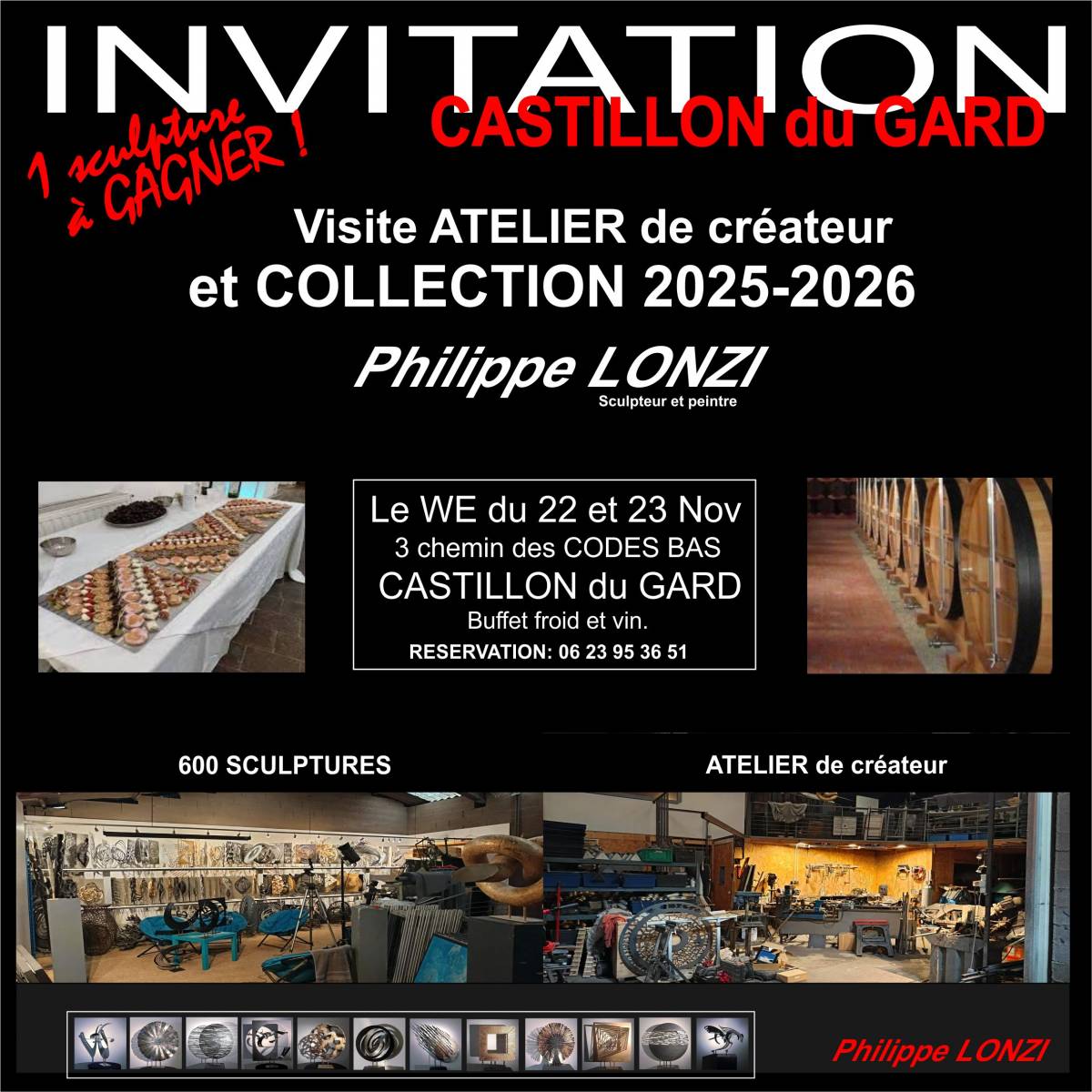 WE à l'atelier de Philippe LONZI à CASTILLON du GARD