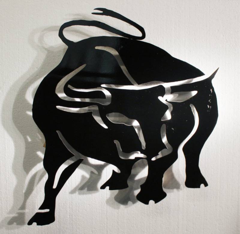 Le TAUREAU, sculpture en acier murale