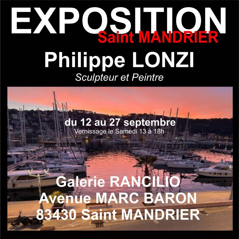 Exposition d'ART EXCEPTIONNELLE de Philippe LONZI sur 80 m² au centre de SAINT MANDRIER