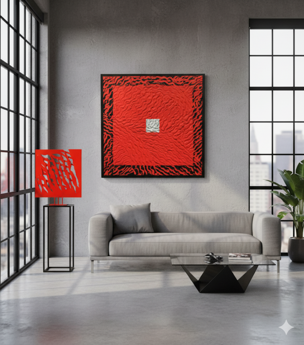 Sculptures et toiles en couleur